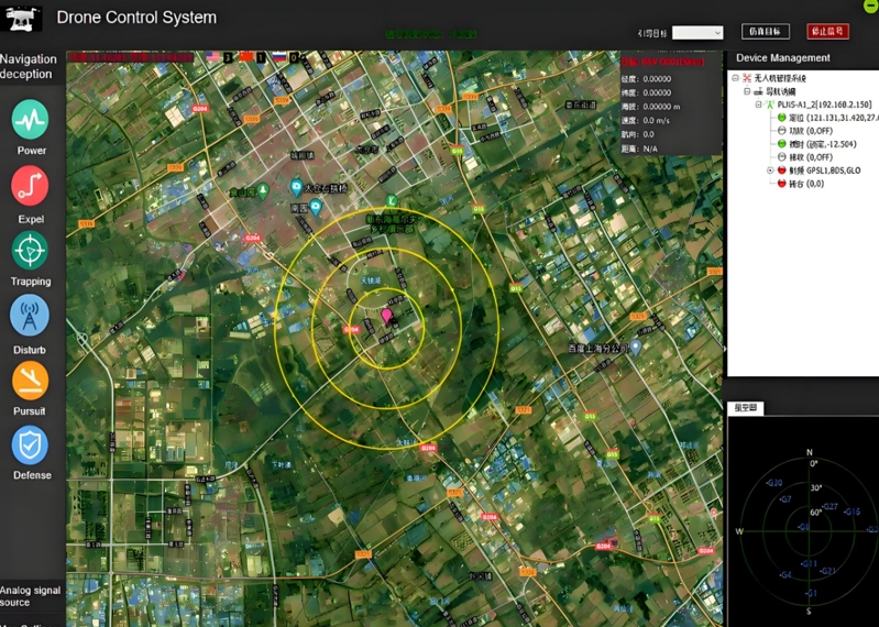 Drone control system interface, map view, drone management functions