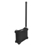 Black drone jammer suitcase device with a single antenna