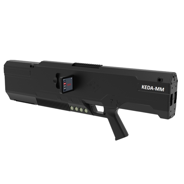 It interferes with and counter - acts drones by emitting electromagnetic waves of specific frequency bands, thus blocking the communication or navigation links of drones and quickly achieving the evacuation or forced landing of the targets.