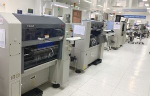 SMT machines in Keda's factory for drone jammer module production
